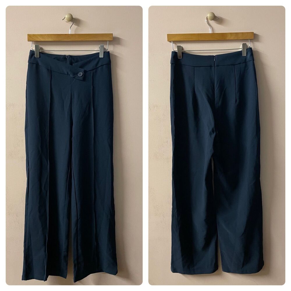 SHEIN Navy Blue Straight Leg Pants Size M EUC